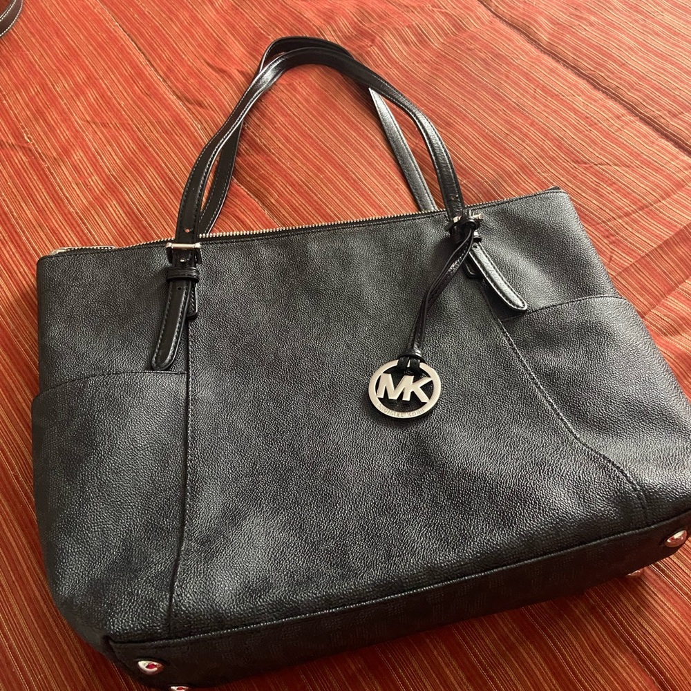 Michael Kors Black Textured Tote